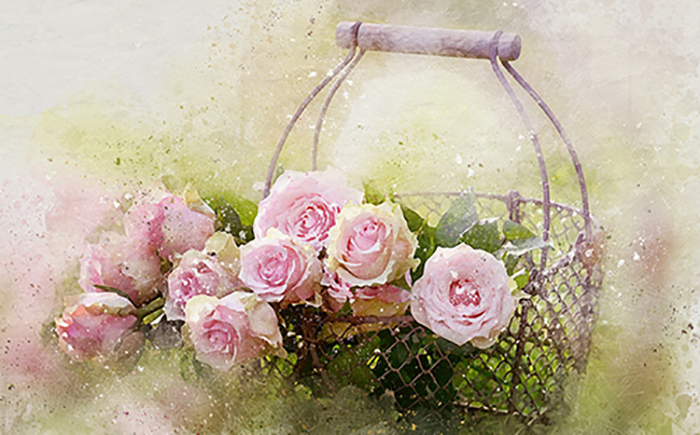 Подарункові кошики watercolor-roses
